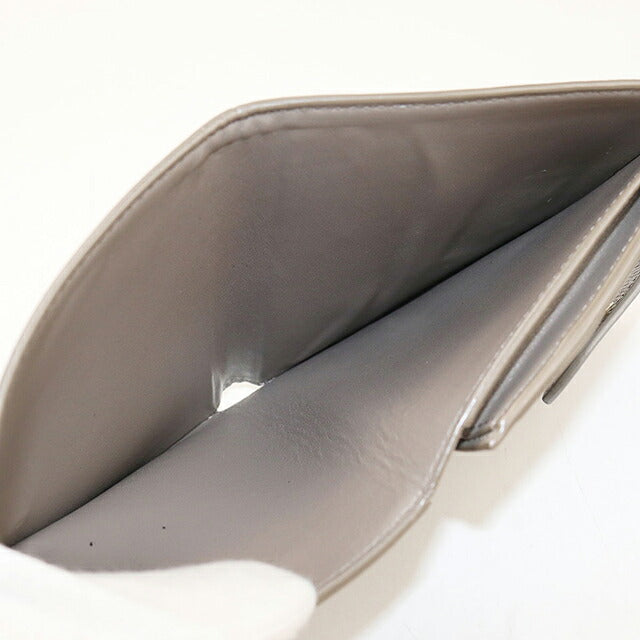中古 セリーヌ 二つ折り財布 二折財布 コンパクト レディース ブランド CELINE  ミディアム　ストラップウォレット 10B643BRU グレー USDCE117040011