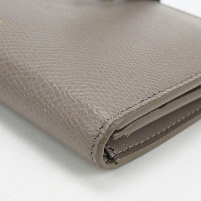 中古 セリーヌ 二つ折り財布 二折財布 コンパクト レディース ブランド CELINE  ミディアム　ストラップウォレット 10B643BRU グレー USDCE117040011