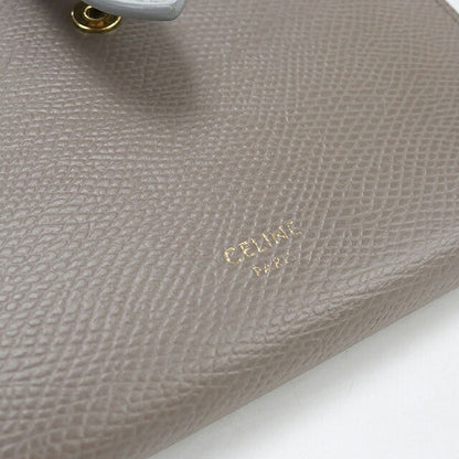 中古 セリーヌ 二つ折り財布 二折財布 コンパクト レディース ブランド CELINE  ミディアム　ストラップウォレット 10B643BRU グレー USDCE117040011