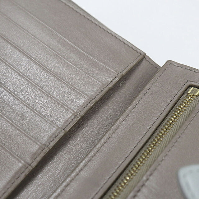 中古 セリーヌ 二つ折り財布 二折財布 コンパクト レディース ブランド CELINE  ミディアム　ストラップウォレット 10B643BRU グレー USDCE117040011