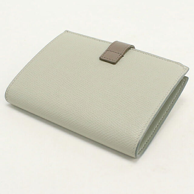 中古 セリーヌ 二つ折り財布 二折財布 コンパクト レディース ブランド CELINE  ミディアムストラップウォレット 10B643BRU グレー USDCE117041011