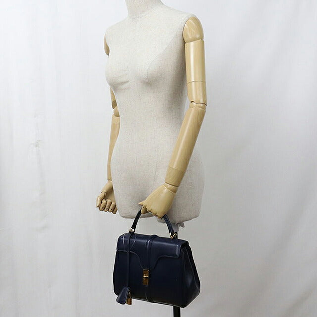 中古 セリーヌ ハンドバッグ レディース ブランド CELINE 16(セーズ) ２WAY スモール バッグ 188003BEY ネイビー USDCE117264011
