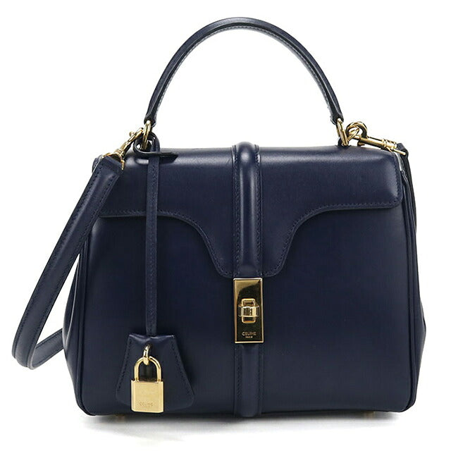 中古 セリーヌ ハンドバッグ レディース ブランド CELINE 16(セーズ) ２WAY スモール バッグ 188003BEY ネイビー USDCE117264011