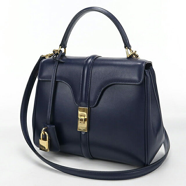 中古 セリーヌ ハンドバッグ レディース ブランド CELINE 16(セーズ) ２WAY スモール バッグ 188003BEY ネイビー USDCE117264011