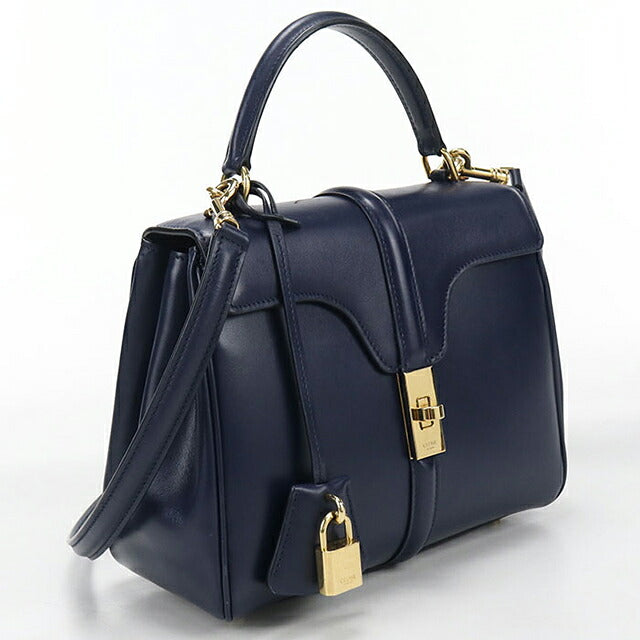 中古 セリーヌ ハンドバッグ レディース ブランド CELINE 16(セーズ) ２WAY スモール バッグ 188003BEY ネイビー USDCE117264011