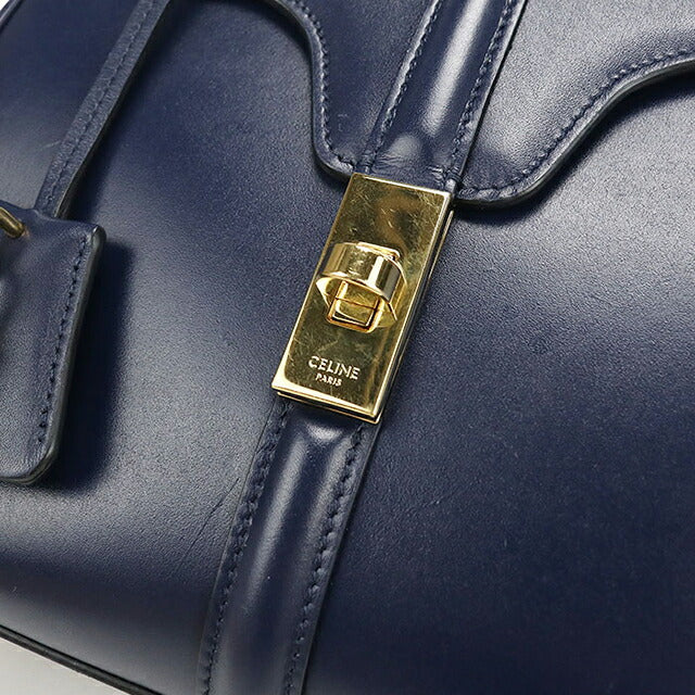 中古 セリーヌ ハンドバッグ レディース ブランド CELINE 16(セーズ) ２WAY スモール バッグ 188003BEY ネイビー USDCE117264011