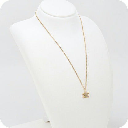 中古 セリーヌ ネックレス レディース ブランド CELINE トリオンフ ラインストーン 460GB6BZI.35OR ゴールド アクセサリー USDCE117404011