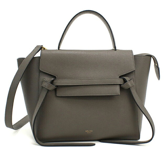 中古 セリーヌ ハンドバッグ レディース ブランド CELINE  マイクロ ベルトバッグ 2WAY 18195 グレー USDCE117413011