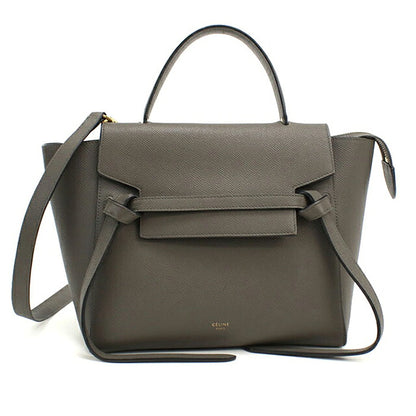 中古 セリーヌ ハンドバッグ レディース ブランド CELINE  マイクロ ベルトバッグ 2WAY 18195 グレー USDCE117413011