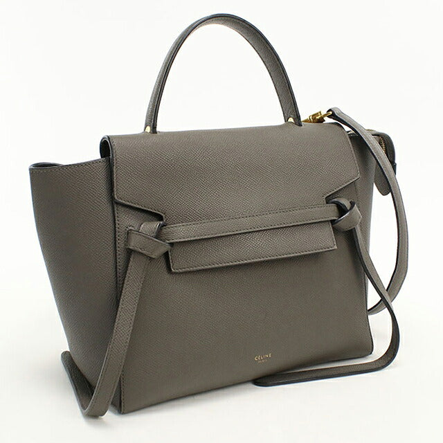 中古 セリーヌ ハンドバッグ レディース ブランド CELINE  マイクロ ベルトバッグ 2WAY 18195 グレー USDCE117413011