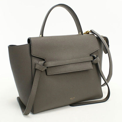中古 セリーヌ ハンドバッグ レディース ブランド CELINE  マイクロ ベルトバッグ 2WAY 18195 グレー USDCE117413011