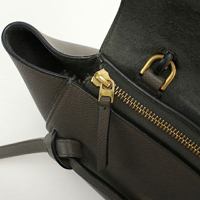 中古 セリーヌ ハンドバッグ レディース ブランド CELINE  マイクロ ベルトバッグ 2WAY 18195 グレー USDCE117413011