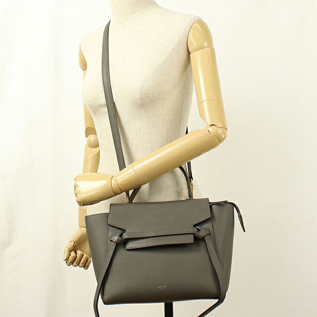 中古 セリーヌ ハンドバッグ レディース ブランド CELINE  マイクロ ベルトバッグ 2WAY 18195 グレー USDCE117413011