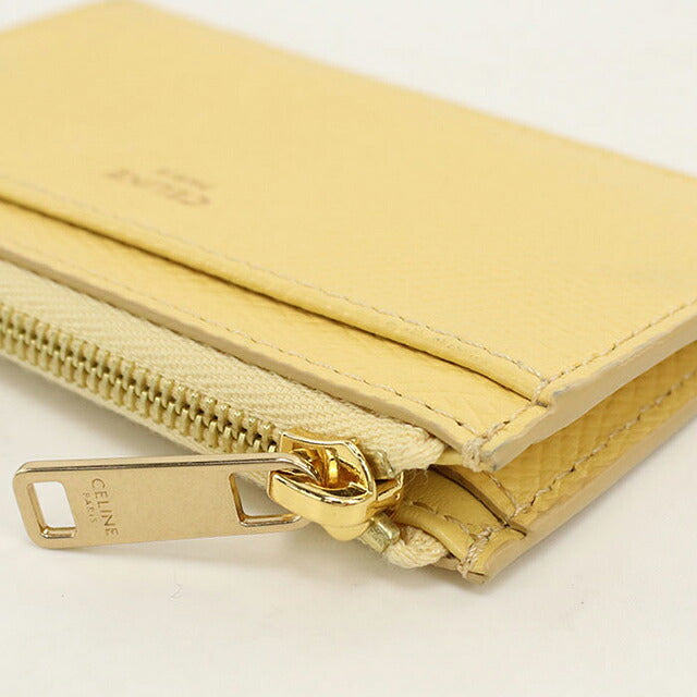 中古 セリーヌ 小銭入れ レディース ブランド CELINE  ジップ付きカードホルダー フラグメントケース 10F993 イエロー USDCE117687011