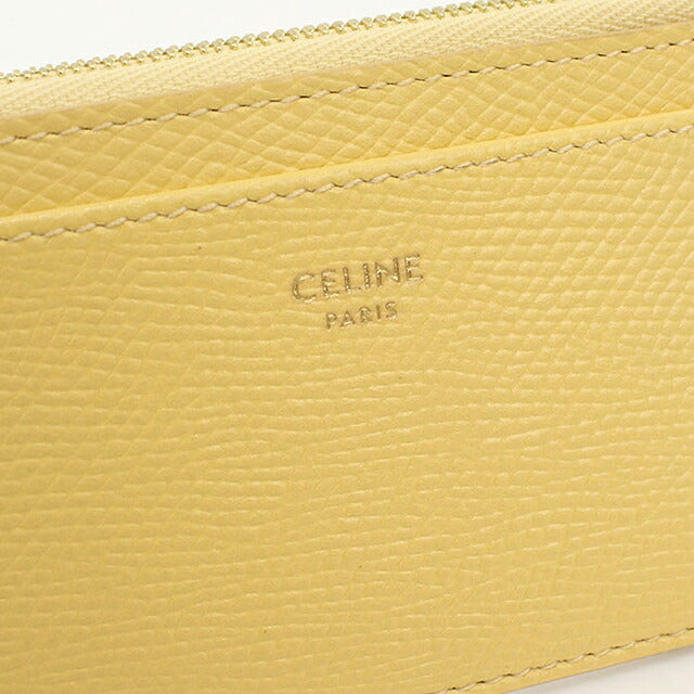 中古 セリーヌ 小銭入れ レディース ブランド CELINE  ジップ付きカードホルダー フラグメントケース 10F993 イエロー USDCE117687011