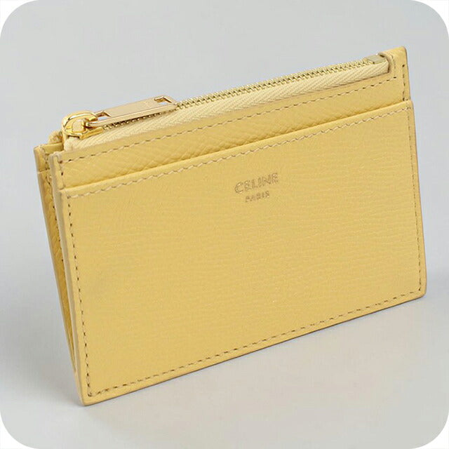 中古 セリーヌ 小銭入れ レディース ブランド CELINE  ジップ付きカードホルダー フラグメントケース 10F993 イエロー USDCE117687011