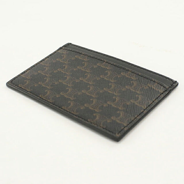 Used Celine Card Case Compact Unisex Brand CELINE Triomphe Canvas Card Holder 10B702 Black USDCE117688011
