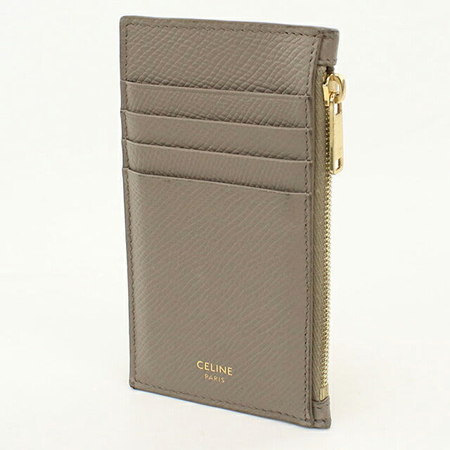 中古 セリーヌ 小銭入れ レディース ブランド CELINE  ジップコンパクトカードホルダー フラグメントケース 10B683 グレー USDCE117689011