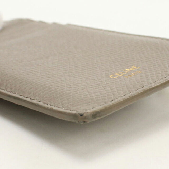 中古 セリーヌ 小銭入れ レディース ブランド CELINE  ジップコンパクトカードホルダー フラグメントケース 10B683 グレー USDCE117689011