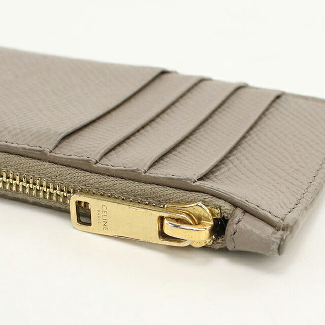 中古 セリーヌ 小銭入れ レディース ブランド CELINE  ジップコンパクトカードホルダー フラグメントケース 10B683 グレー USDCE117689011