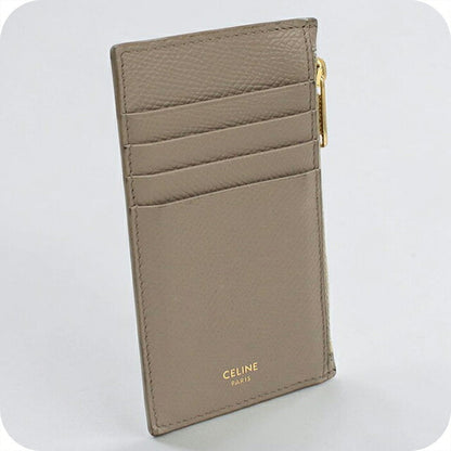 中古 セリーヌ 小銭入れ レディース ブランド CELINE  ジップコンパクトカードホルダー フラグメントケース 10B683 グレー USDCE117689011