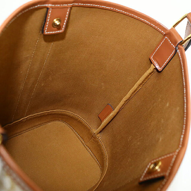中古 セリーヌ ショルダーバッグ レディース ブランド CELINE トリオンフキャンバス スモール バケット 191442CAS ホワイト USDCE117773011