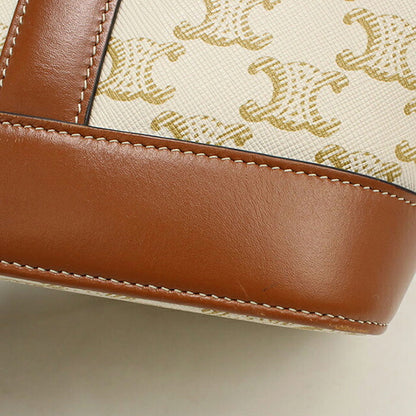 中古 セリーヌ ショルダーバッグ レディース ブランド CELINE トリオンフキャンバス スモール バケット 191442CAS ホワイト USDCE117773011