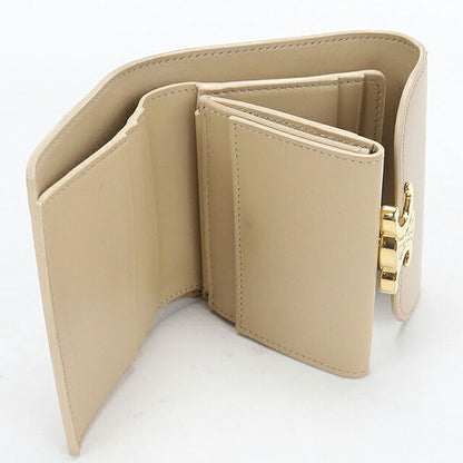 中古 セリーヌ 三つ折り財布 三折財布 コンパクト レディース ブランド CELINE トリオンフ スモールフラップウォレット 10D783DPV ベージュ USDCE118231011