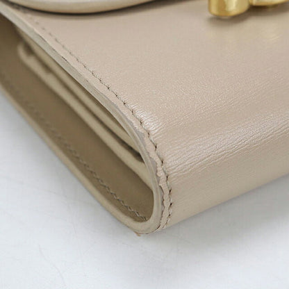 中古 セリーヌ 三つ折り財布 三折財布 コンパクト レディース ブランド CELINE トリオンフ スモールフラップウォレット 10D783DPV ベージュ USDCE118231011