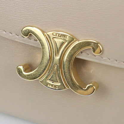 中古 セリーヌ 三つ折り財布 三折財布 コンパクト レディース ブランド CELINE トリオンフ スモールフラップウォレット 10D783DPV ベージュ USDCE118231011