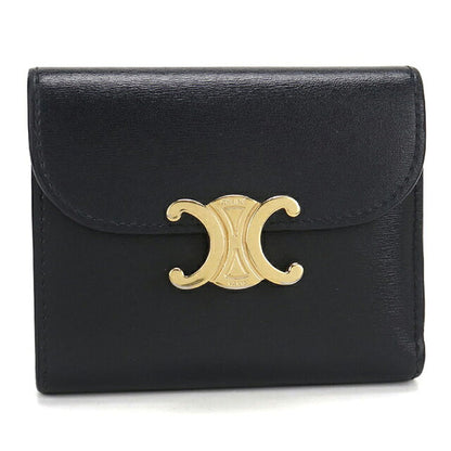 中古 セリーヌ 三つ折り財布 三折財布 コンパクト レディース ブランド CELINE トリオンフ スモールフラップウォレット 10D783DPV.38NO USDCE118232011