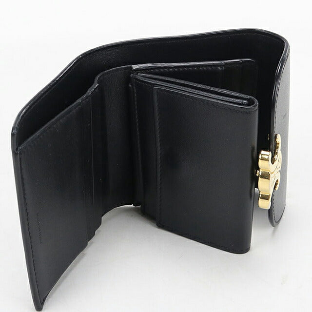 中古 セリーヌ 三つ折り財布 三折財布 コンパクト レディース ブランド CELINE トリオンフ スモールフラップウォレット 10D783DPV.38NO USDCE118232011
