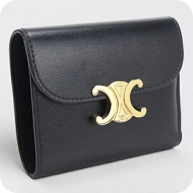 中古 セリーヌ 三つ折り財布 三折財布 コンパクト レディース ブランド CELINE トリオンフ スモールフラップウォレット 10D783DPV.38NO USDCE118232011