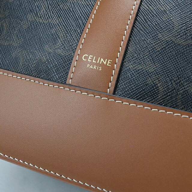 中古 セリーヌ ショルダーバッグ レディース ブランド CELINE トリオンフキャンバス ミディアム バケット レザー 191132CAS.04LU ブラウン USDCE118358011