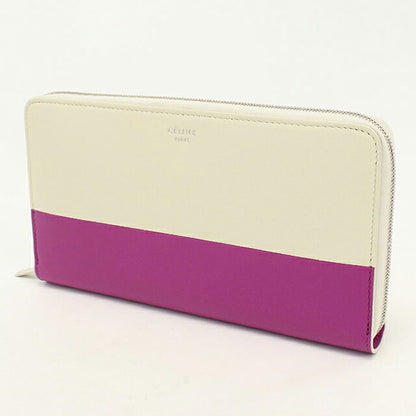 中古 セリーヌ 長財布ラウンドファスナー レディース ブランド CELINE バイカラー ラージジップドマルチファンクショ 105013AFF ホワイト USDCE118498011