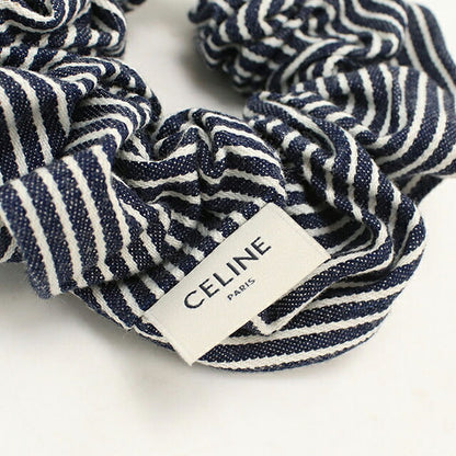 中古 セリーヌ シュシュ レディース ブランド CELINE トリオンフ  ネイビー ヘアアクセサリー USDCE118551011
