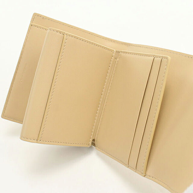 中古 セリーヌ 三つ折り財布 三折財布 コンパクト レディース ブランド CELINE トリオンフ スモール フラップ 10D783DPV ベージュ USDCE118570011