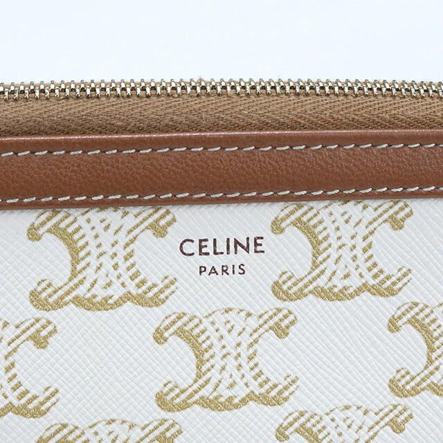 中古 セリーヌ ショルダーバッグ レディース ブランド CELINE トリオンフキャンバス チェーンクラッチ 0E382CBX ホワイト USDCE118588011