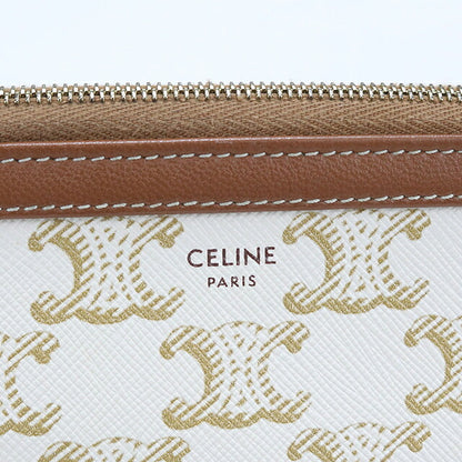 中古 セリーヌ ショルダーバッグ レディース ブランド CELINE トリオンフキャンバス チェーンクラッチ 0E382CBX ホワイト USDCE118588011