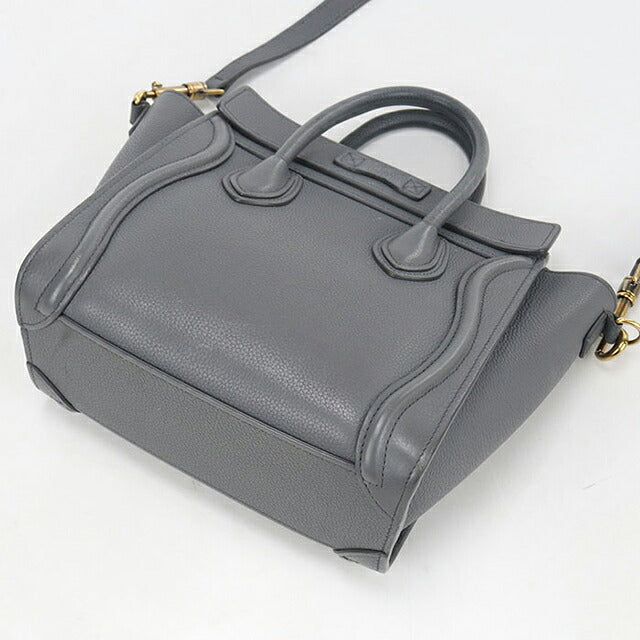中古 セリーヌ ハンドバッグ レディース ブランド CELINE ラゲージ ナノ ラゲージ ナノ ショッパー グレー USDCE119168011