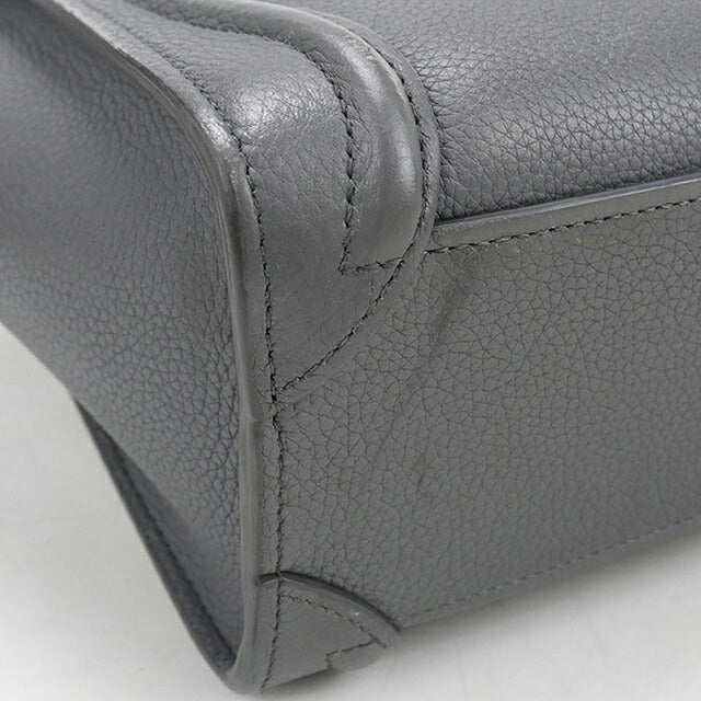 中古 セリーヌ ハンドバッグ レディース ブランド CELINE ラゲージ ナノ ラゲージ ナノ ショッパー グレー USDCE119168011