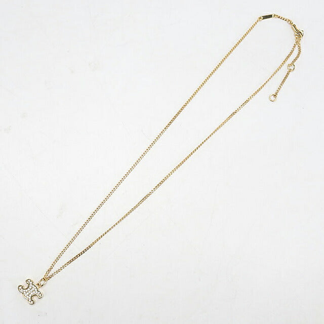 中古 セリーヌ ネックレス レディース ブランド CELINE トリオンフ ラインストーン 460GB6BZI.35OR ゴールド アクセサリー USDCE119349011