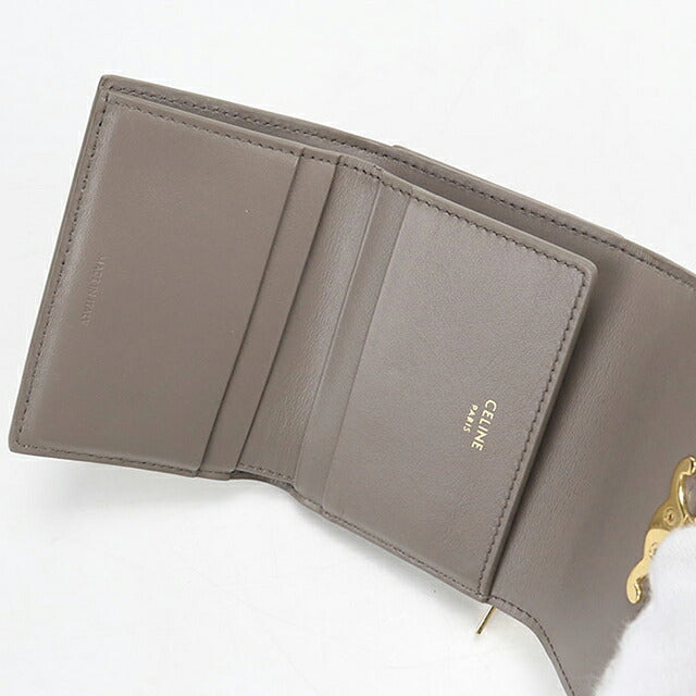 中古 セリーヌ 三つ折り財布 三折財布 コンパクト レディース ブランド CELINE トリオンフ コインイレ付き コンパクトウォレット 10I653DPV USDCE119442011