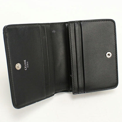中古 セリーヌ 二つ折り財布 二折財布 コンパクト レディース ブランド CELINE トリオンフ  ブラック USDCE119589011