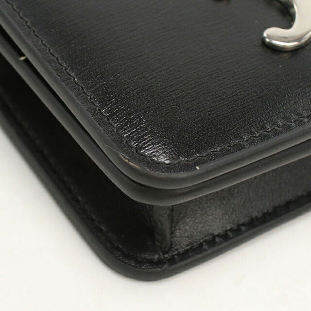中古 セリーヌ 二つ折り財布 二折財布 コンパクト レディース ブランド CELINE トリオンフ  ブラック USDCE119589011