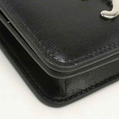 中古 セリーヌ 二つ折り財布 二折財布 コンパクト レディース ブランド CELINE トリオンフ  ブラック USDCE119589011