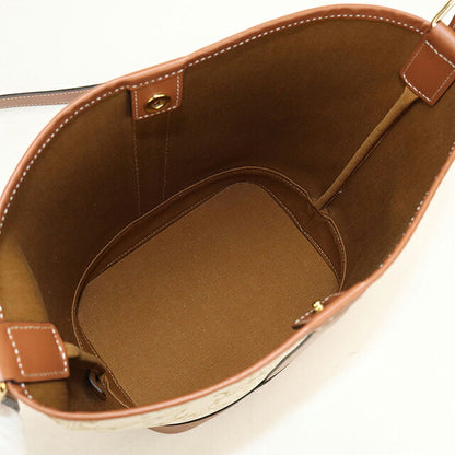 中古 セリーヌ ショルダーバッグ レディース ブランド CELINE トリオンフキャンバス スモール バケット レザー 191442FLC ホワイト USDCE119595011