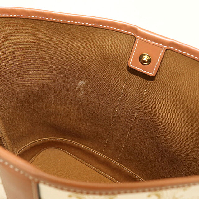 中古 セリーヌ ショルダーバッグ レディース ブランド CELINE トリオンフキャンバス スモール バケット レザー 191442FLC ホワイト USDCE119595011