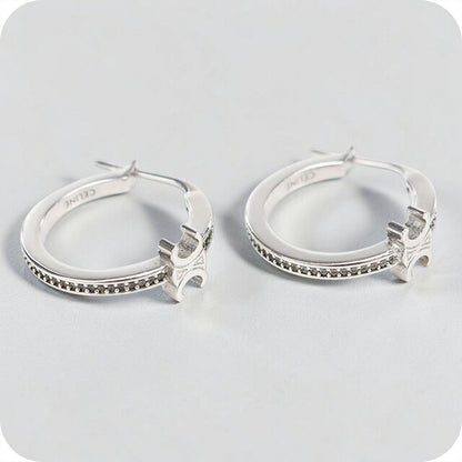 中古 セリーヌ ピアス レディース ブランド CELINE トリオンフ スパークル フープ 461DB6BZI シルバー アクセサリー USDCE119645011