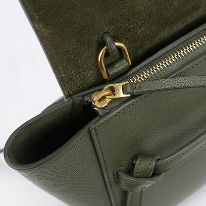 中古 セリーヌ ハンドバッグ レディース ブランド CELINE ベルトバッグ  ナノ 2WAY 18900 グリーン USDCE120066011